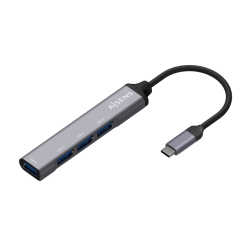 HUB AISENS USB 3-1 USB-C USB-C-M-4XTIPO A-H GRIS 10CM