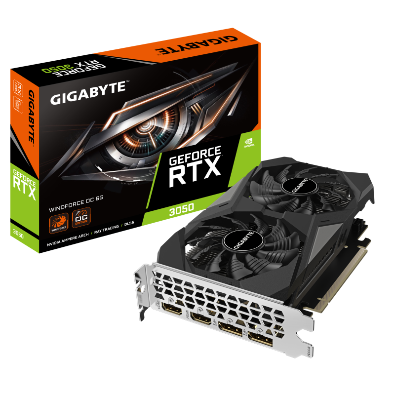 Tarjeta Gráfica Gigabyte GeForce RTX 3050 WindForce OC- 6GB GDDR6