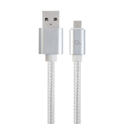 CABLE USB GEMBIRD TRENZADO ALGODÓN CONECTORES METÁLICOS, 1,8 M