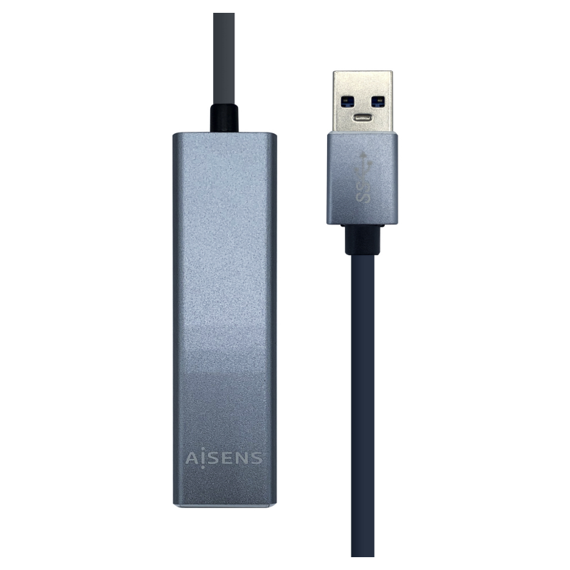 CONVERSOR AISENS USB 3-0 A ETHERNET GIGABIT HUB 3XUSB3-0 GRIS 15CM