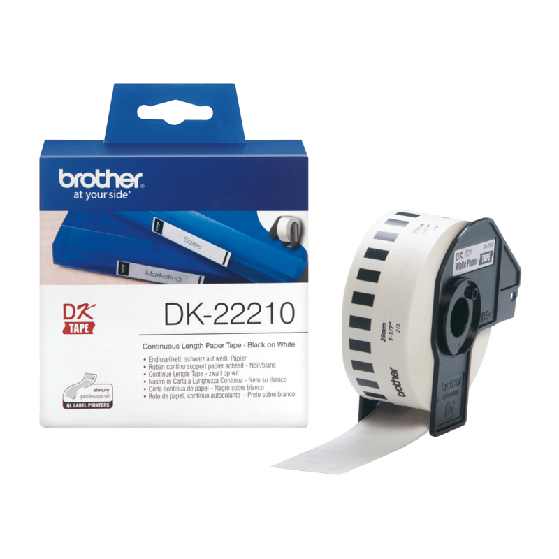 CINTA BROTHER DE PAPEL CONTINUO BLANCO, 29MM X 30,48M