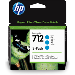 TINTA HP 712 PACK 3 CIAN