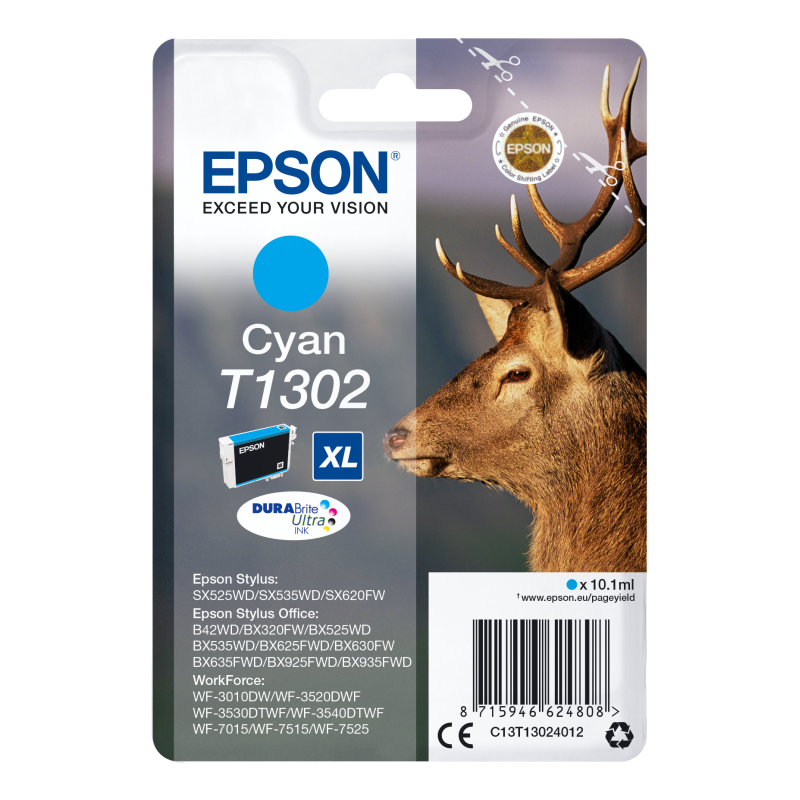 Cartucho de Tinta Original Epson T1302 XL Alta Capacidad- Cian