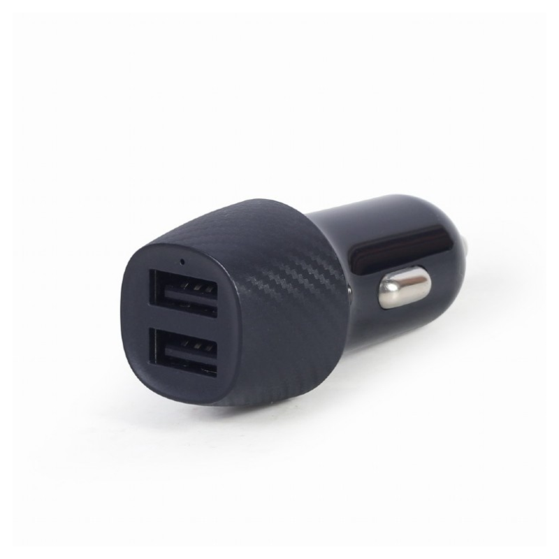 CARGADOR DE COCHE USB GEMBIRD DE 2 PUERTOS, 4,8 A, NEGRO