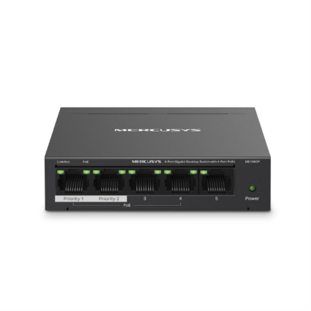 SWITCH MERCUSYS GIGABIT ETHERNET DE 5 PUERTOS POE