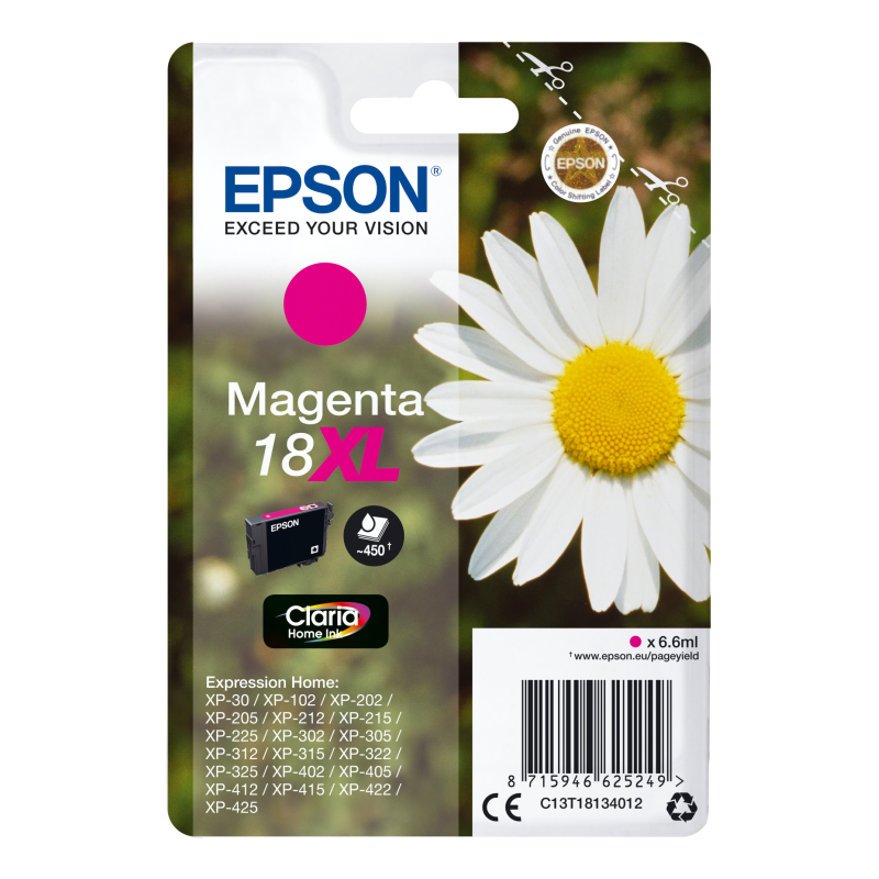 TINTA EPSON EXPRESION HOME 18XL MAGENTA XP102 205 215 305 405