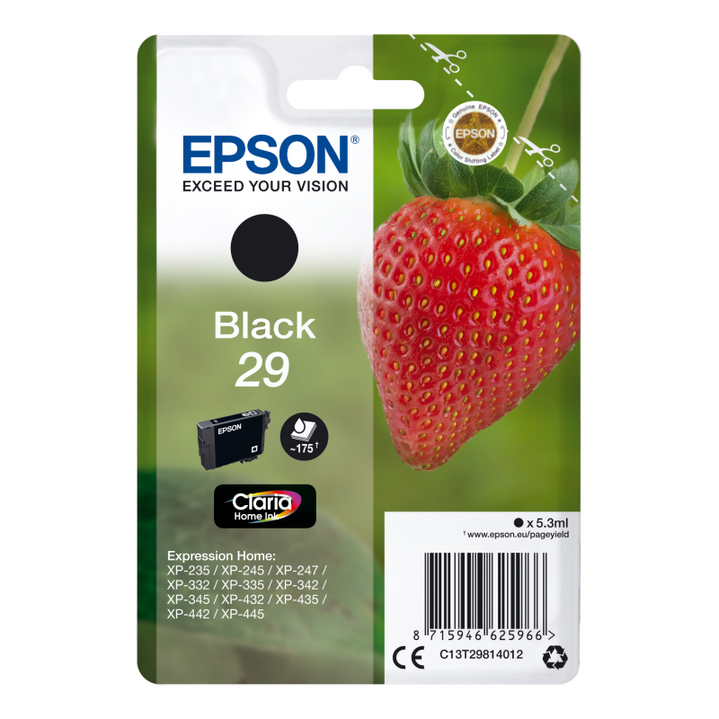 TINTA EPSON CLARIA 29 NEGRO XP235 XP332 XP335 XP432 XP435