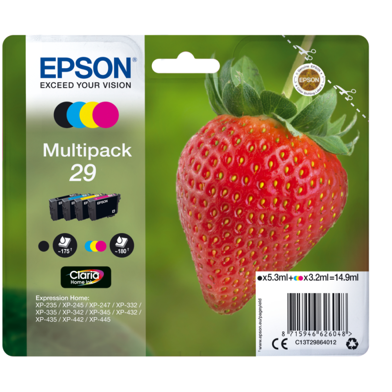 TINTA EPSON CLARIA 29 MULTIPACK 4 XP235 XP332 XP335 XP432 XP435