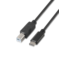 CABLE AISENS USB 2-0 IMPRESORA 3A, TIPO USB-C-M-B-M, NEGRO, 2-0M