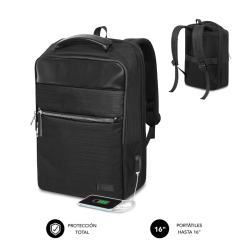 Mochila Subblim Business V2 AP Backpack para Portátiles hasta 15-6"- Puerto USB- Negra