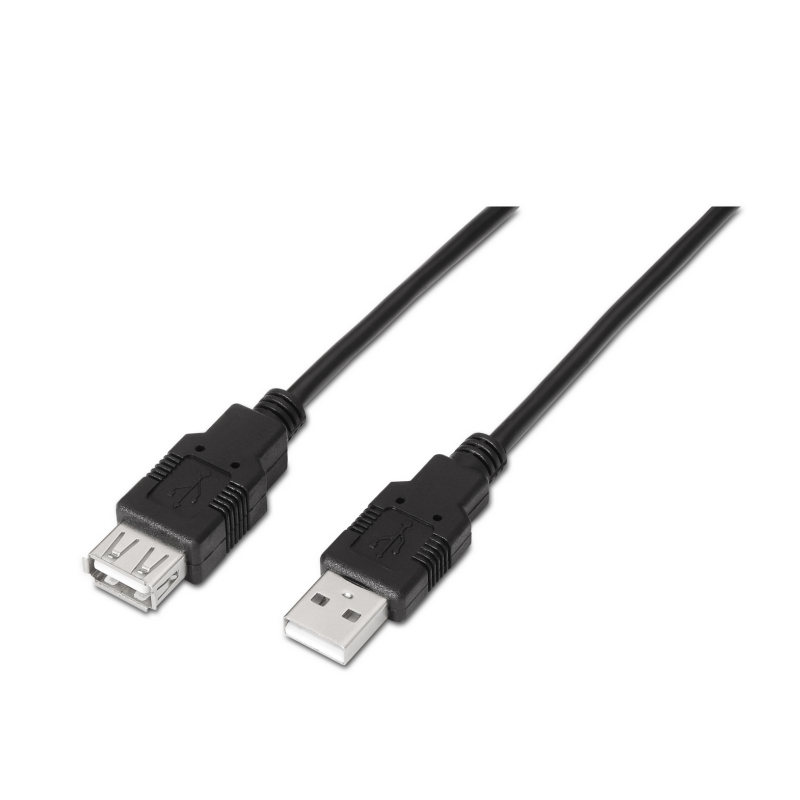 CABLE AISENS USB 2-0 TIPO A M-A H NEGRO 1-8M