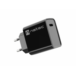 CARGADOR NATEC RIBERA 20W 1XUSB-C PD3-0 QC3-0 NEGRO