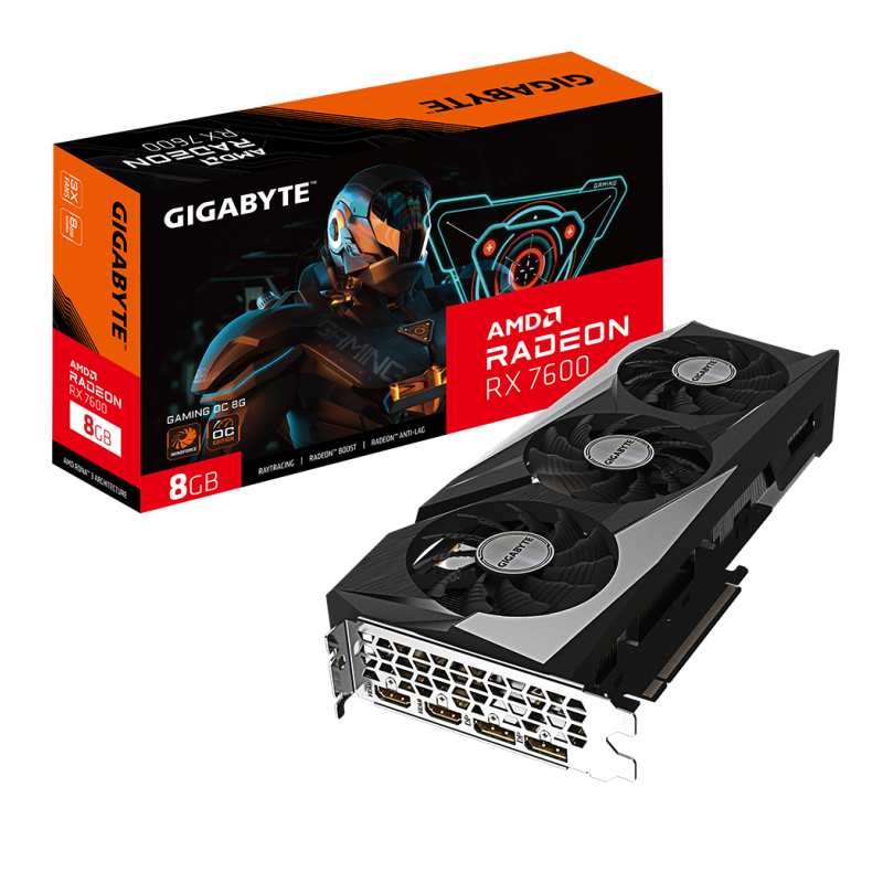 TARJETA GRAFICA GIGABYTE RADEON RX 7600 GAMING OC 8GB DDR6