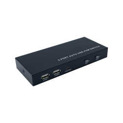 CONMUTADOR KVM AISENS HDMI 4K60HZ USB 1U-2PC CON ALIMENTACION NEGRO