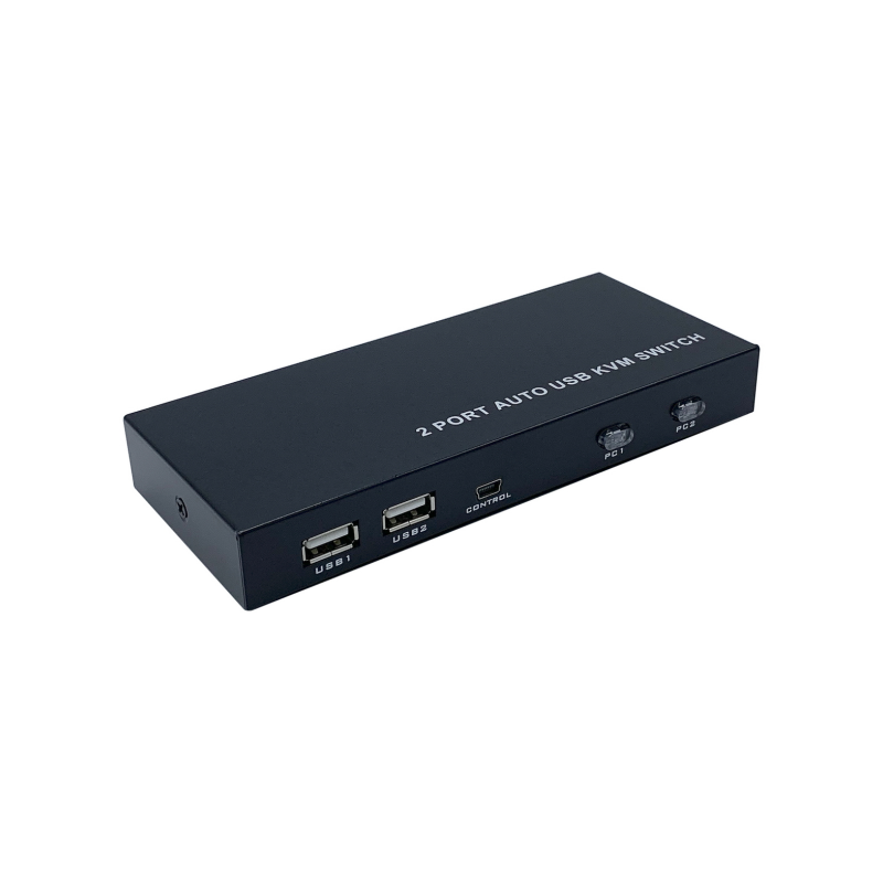 CONMUTADOR KVM AISENS HDMI 4K60HZ USB 1U-2PC CON ALIMENTACION NEGRO