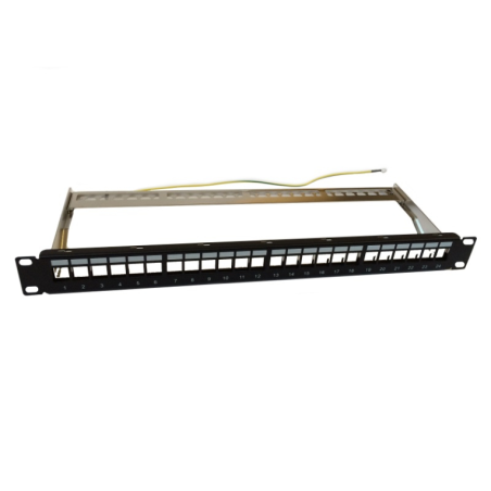 PANEL MODULAR WP 24 PUERTOS STP CAT5E-6 CON GESTOR DE CABLES