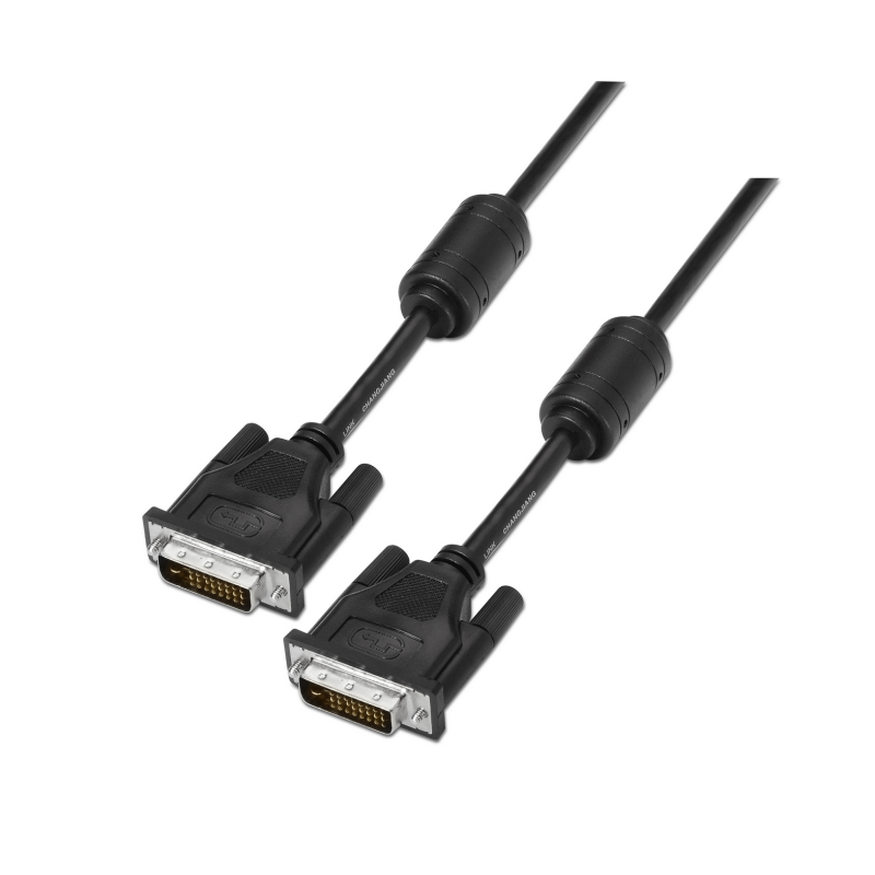 CABLE AISENS DVI DUAL LINK 24+1 CON FERRITA M-M NEGRO 1-8M