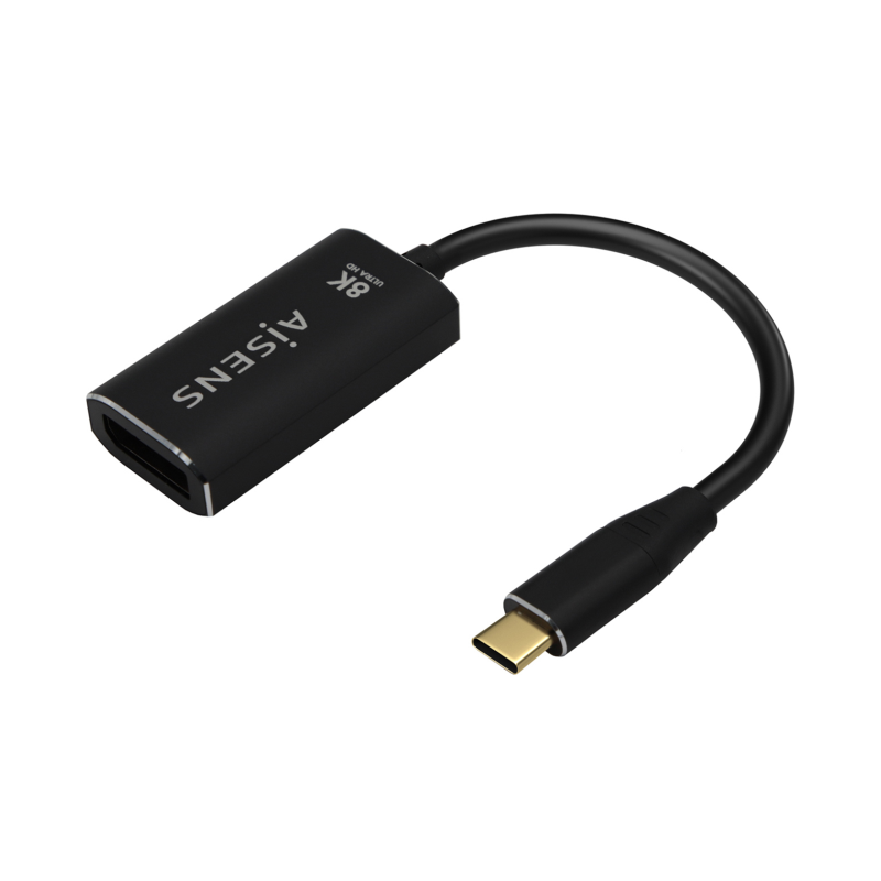 CABLE CONVERSOR AISENS ALUMINIO USB-C A DISPLAYPORT 8K60HZ NEGRO 15CM