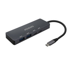 Hub USB Tipo-C Aisens A109-0744- 2xUSB- 2xUSB Tipo-C- Gris