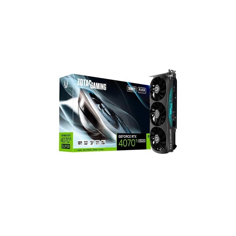 TARJETA GRAFICA ZOTAC GAMING GEFORCE RTX 4070Ti SUPER TRINITY BLACK ED 16GB