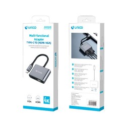 ADAPTADOR UNICO USB TIPO(C) A HDMI Y VGA