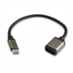 Cable USB 2-0 Tipo-C 3GO C136- USB Tipo-C Macho - USB Hembra- 20cm- Negro