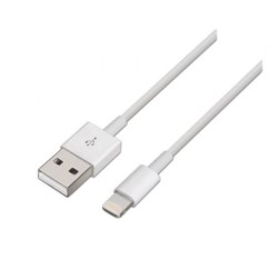 Cable USB 2-0 Lightning Aisens A102-0035- USB Macho - Lightning Macho- Hasta 2-5W- 60Mbps- 1m- Blanco