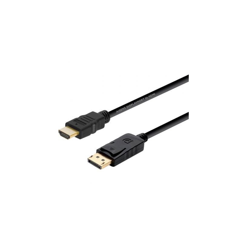 Cable Conversor Aisens A125-0364- DisplayPort Macho - HDMI Macho- Hasta 5W- 2300Mbps- 2m- Negro