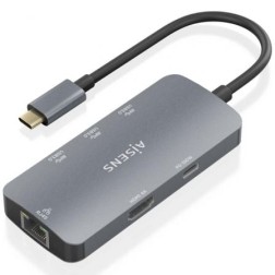 Docking USB Tipo-C Aisens ASUC-6P019-GR- 1xHDMI- 3xUSB- 1xRJ45- 1xUSB Tipo-C PD- Gris