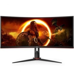 Monitor Gaming Ultrapanorámico Curvo AOC CU34G2X-BK 34"- WQHD- 1ms- 144Hz- VA- Negro y Rojo