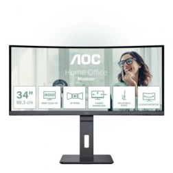 Monitor Profesional Curvo AOC CU34P3CV 34"- WQHD- Multimedia- Regulable en altura- Negro