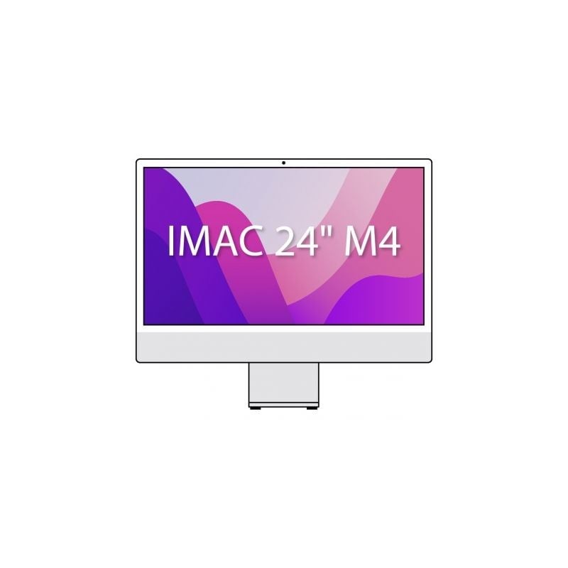 Apple iMac 24" Retina 4,5K - M4 10-Core CPU- 16Gb- 256Gb SSD- 10-Core GPU- Cristal Nanotexturizado- Plata