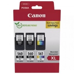 Cartucho de Tinta Original Canon PG-560XL + CL-561XL Multipack Alta Capacidad- 2x Negro- Tricolor