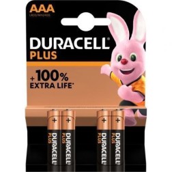 Pack de 4 Pilas AAA Duracell Plus MN2400- 1-5V- Alcalinas