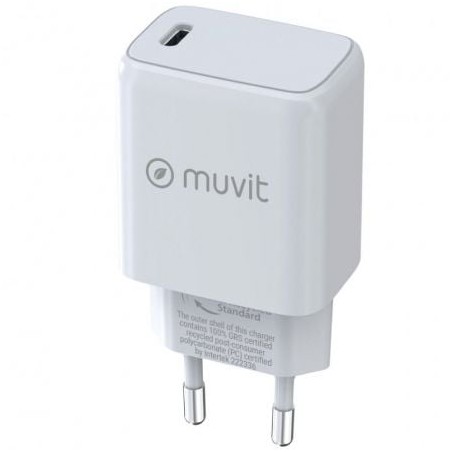 Cargador de Pared Muvit For Change MCACC0038- 1xUSB Tipo-C- 25W