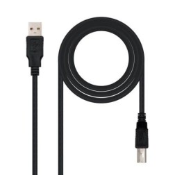 Cable USB 2-0 Impresora Nanocable 10-01-0103-BK- USB Tipo-B Macho - USB Macho- 1-8m- Negro