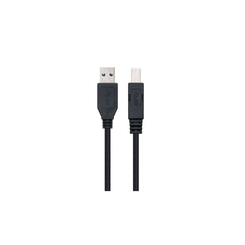 Cable USB 3-0 Impresora Nanocable 10-01-0802-BK- USB Tipo-B Macho - USB Macho- 2m- Negro