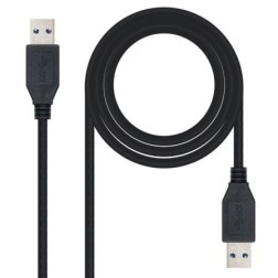 Cable USB 3-0 Nanocable 10-01-1001-BK- USB Macho - USB Macho- 1m- Negro