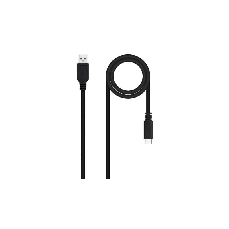 Cable USB 2-0 Nanocable 10-01-2101-L150- USB Tipo-C Macho - USB Macho- 1-5m- Negro