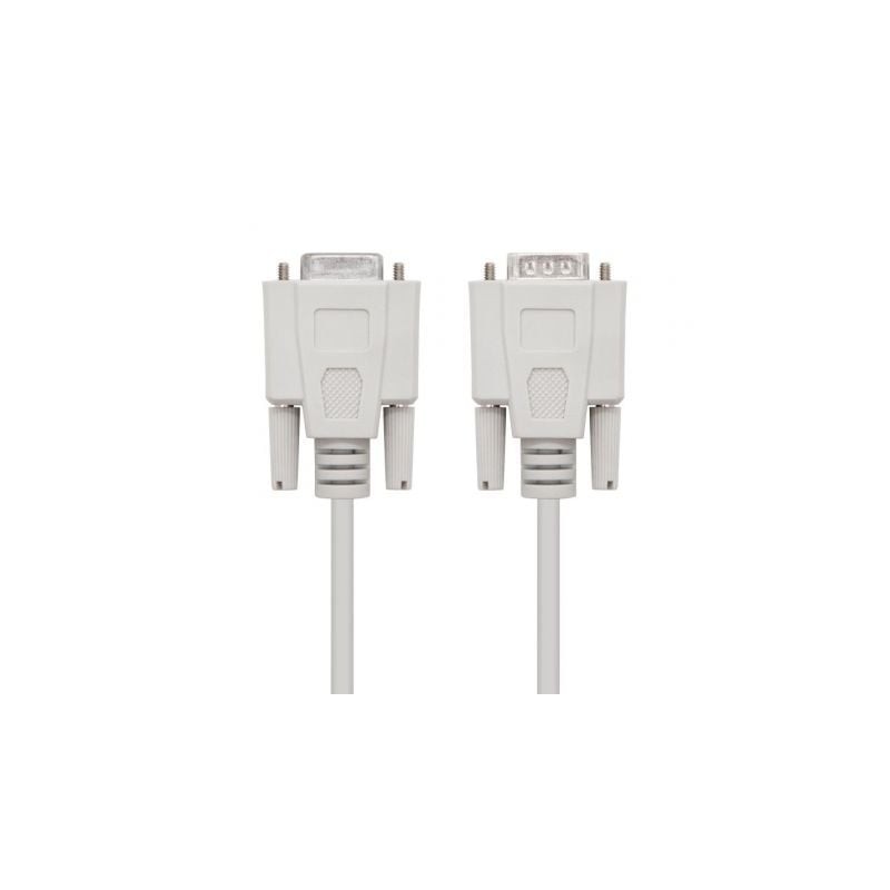 Cable Serie RS232 Nanocable 10-14-0203- DB9 Macho - DB9 Hembra- 3m- Beige