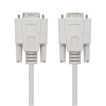 Cable Serie RS232 Nanocable 10-14-0203- DB9 Macho - DB9 Hembra- 3m- Beige