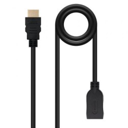 Cable Alargador HDMI Nanocable 10-15-1012- HDMI Macho - HDMI Hembra- 2m- Negro