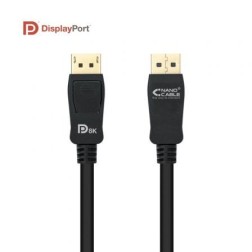 Cable DisplayPort 1-4 8K Nanocable 10-15-2502- DisplayPort Macho - DisplayPort Macho- 2m- Certificado- Negro