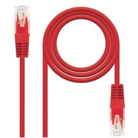 Cable de Red RJ45 UTP Nanocable 10-20-0400-L30 Cat-6- 30cm- Rojo