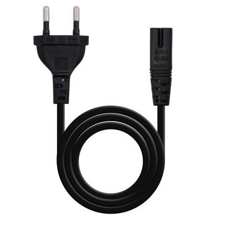 Cable Alimentación Forma 8 Nanocable 10-22-0402- CEE7-16 Macho - C7 Hembra- 1-5m- Negro