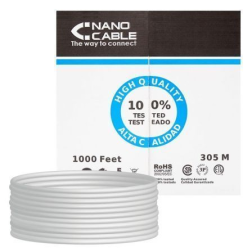 Bobina de Cable RJ45 FTP Nanocable 10-20-0704 Cat-5e- 305m- Gris