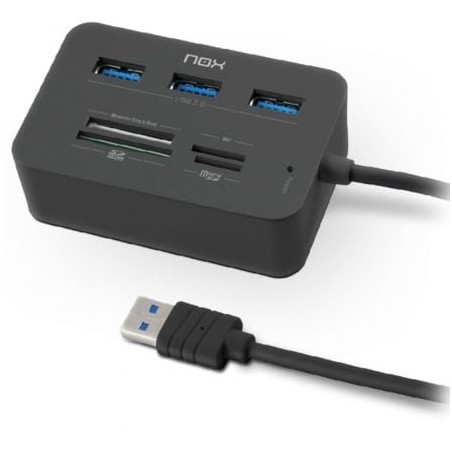 Hub USB 3-0 Nox Reader One- 3xUSB- 1x Lector de Tarjetas