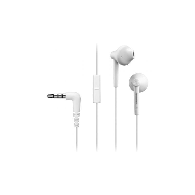 Auriculares Intrauditivos Panasonic RP-TCM55- con Micrófono- Jack 3-5- Blancos