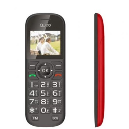 Teléfono Móvil Qubo D-1803 para Personas Mayores- Rojo