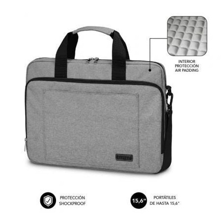 Maletín Subblim Air Padding Laptop Bag para Portátiles hasta 15-6"- Cinta para Trolley- Gris